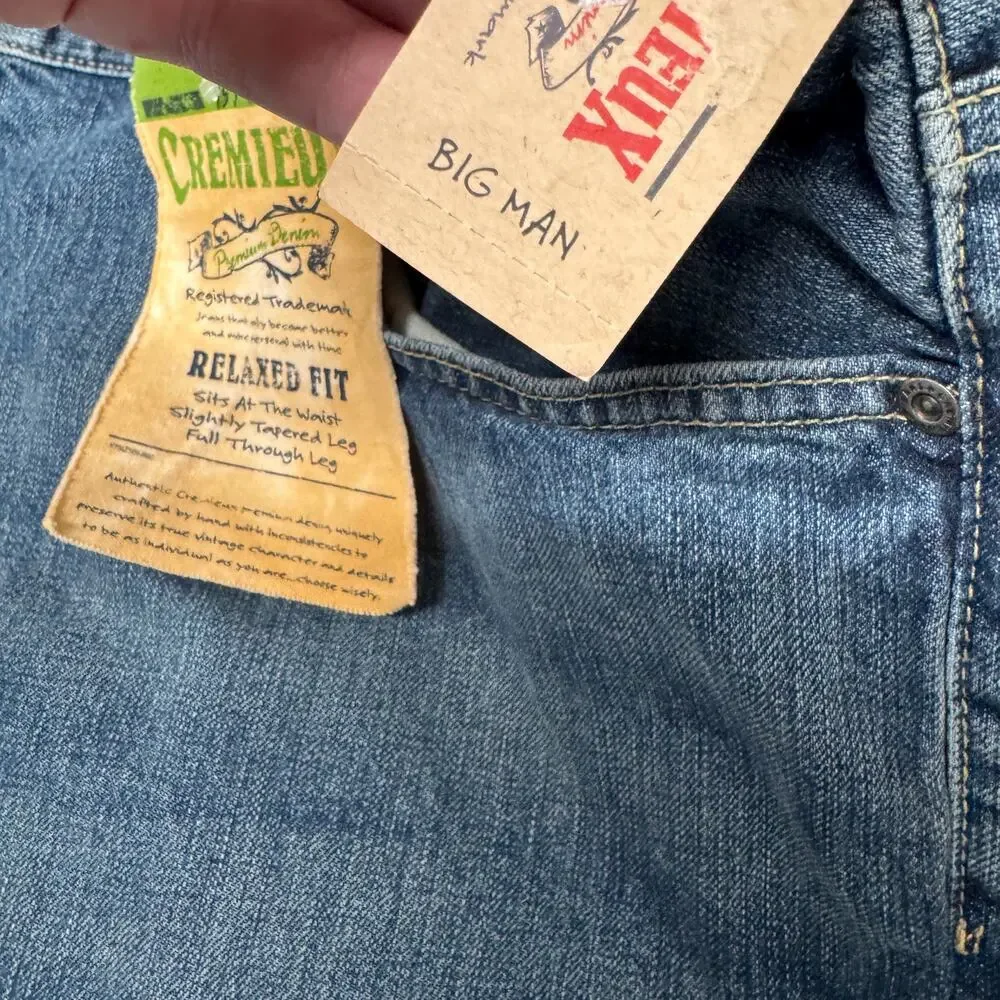 Cremieux Jeans Relaxed Fit Big Man Blue Denim Mens 50x30 ACTUAL‎ NEW